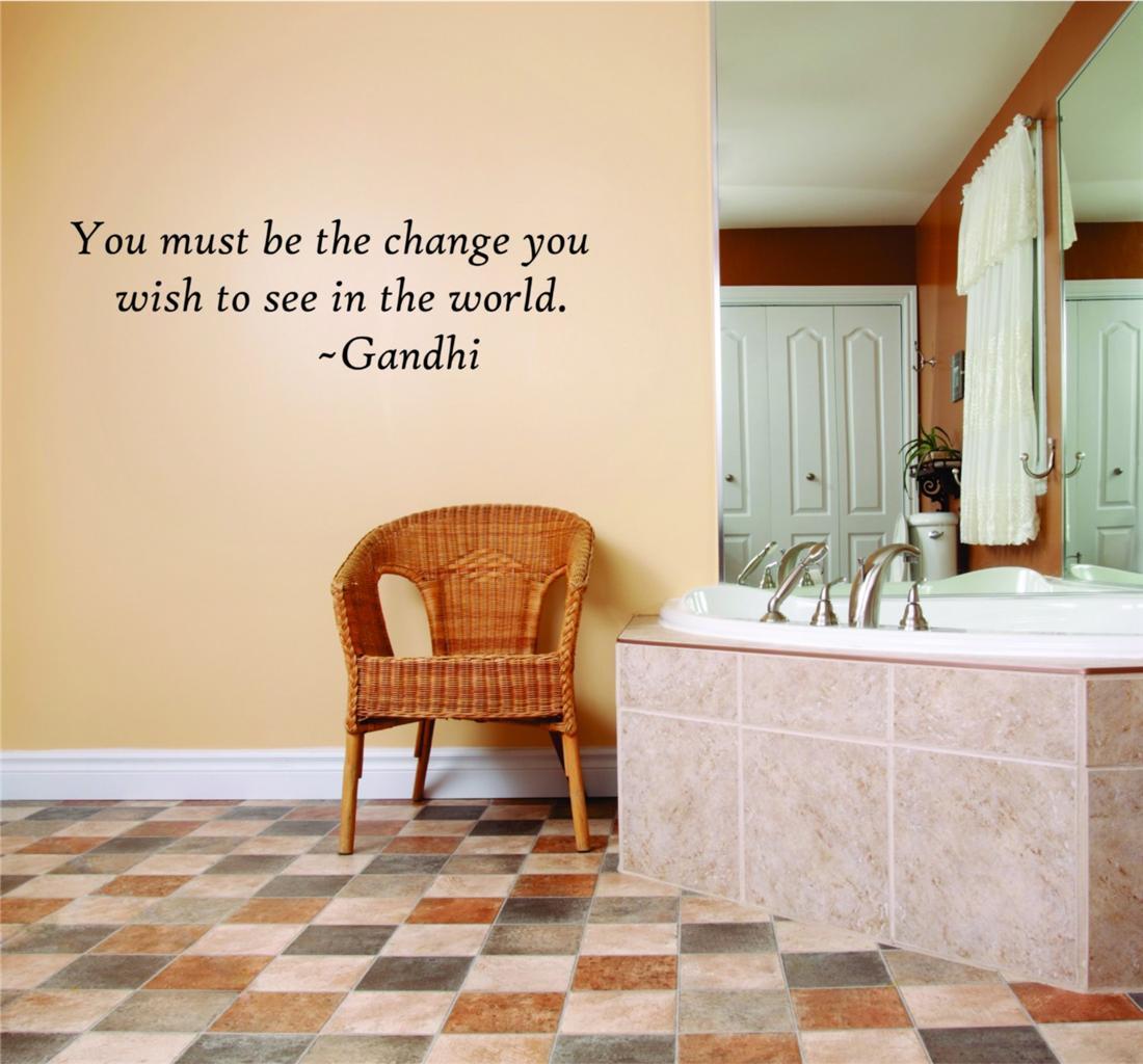 Gandhi Large Wall Quote – Inspirational Vinyl Decal / Sticker 13″x20″ [Q805]