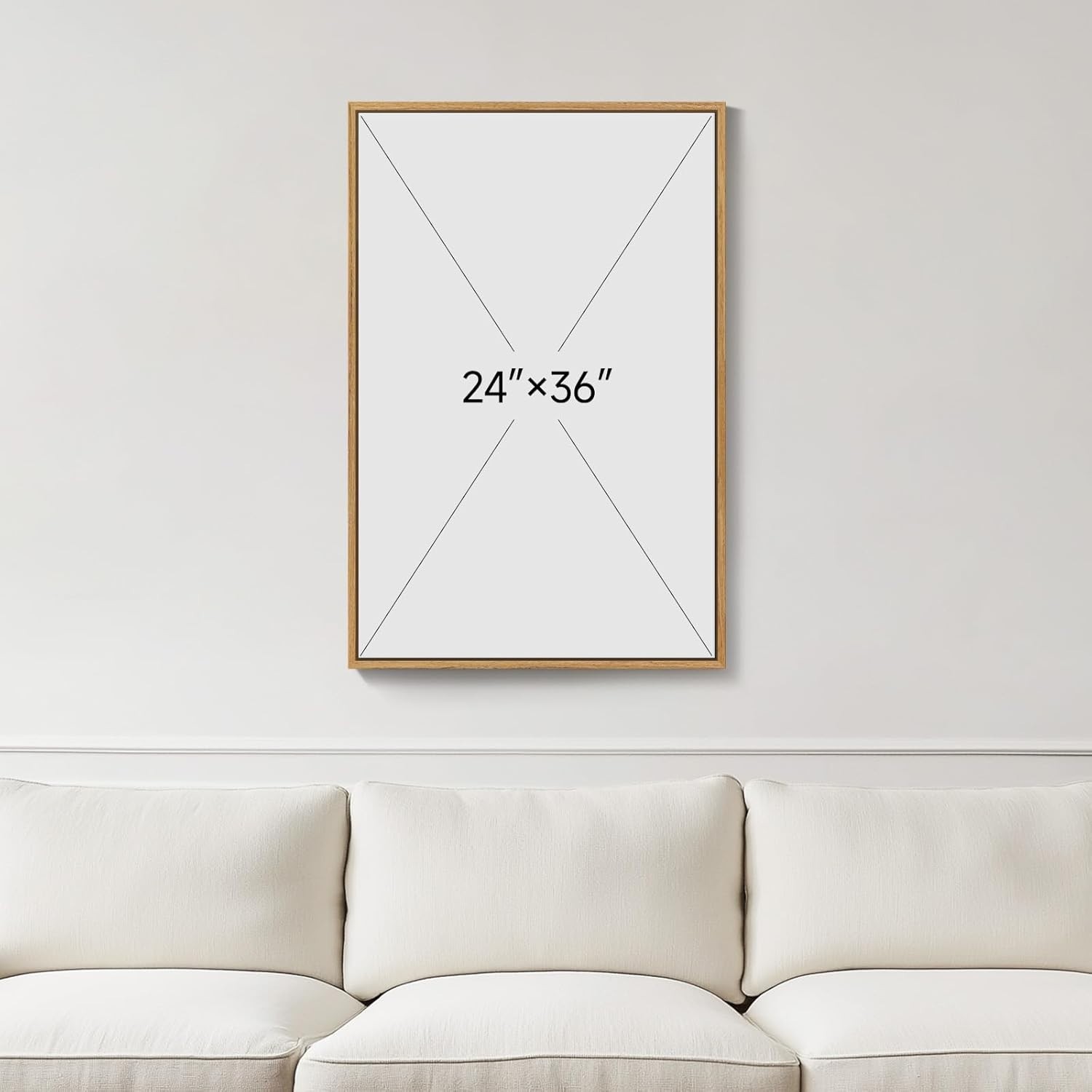 Framed Neutral Abstract Wall Art, Large Modern Canvas Prints Paintings Art24X36