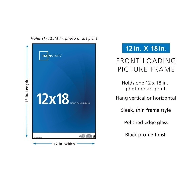 12×18 Front Loading Picture Frame Durable Plastic Wall Art Display Gallery Frame