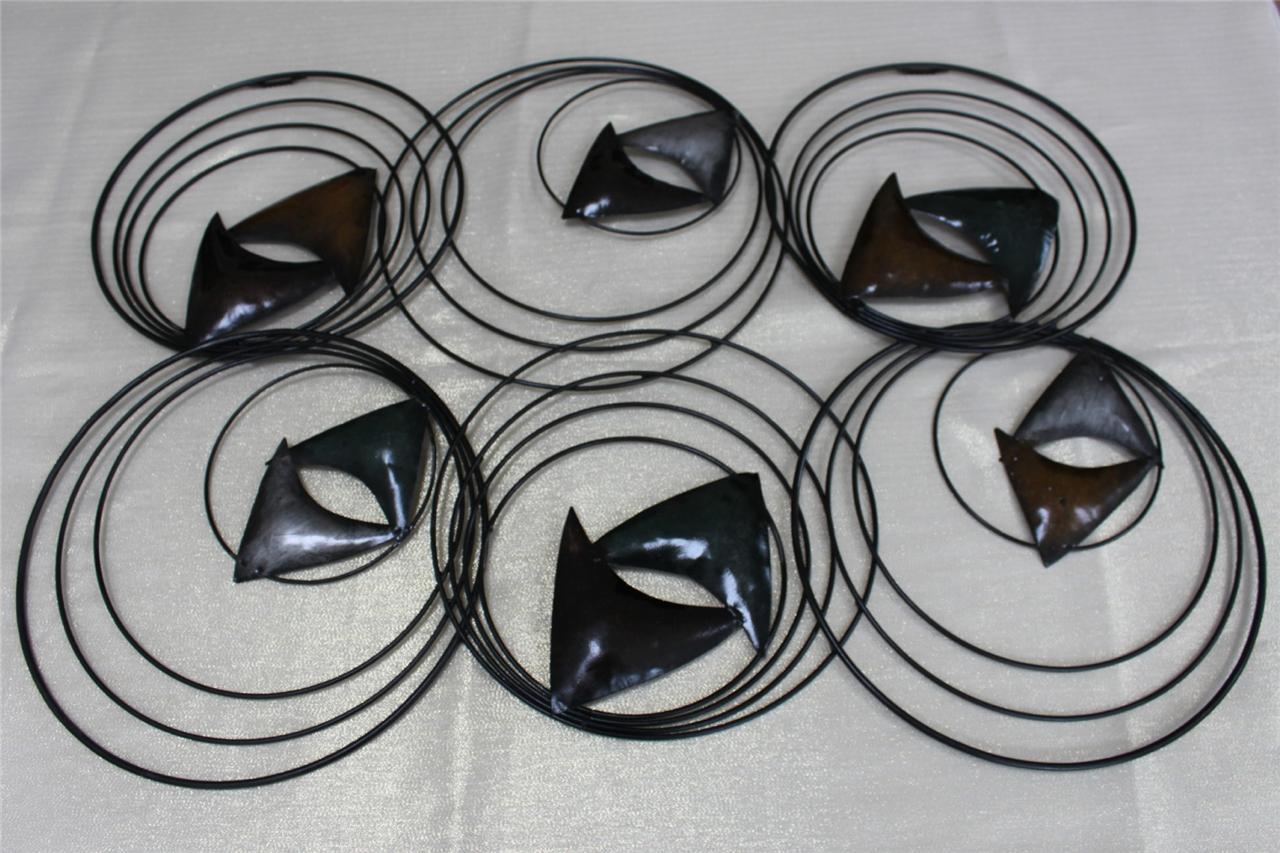MODERN CONTEMPORARY METAL WALL SCULPTURE ART – BROWN/GREEN/GRAY/BLACK