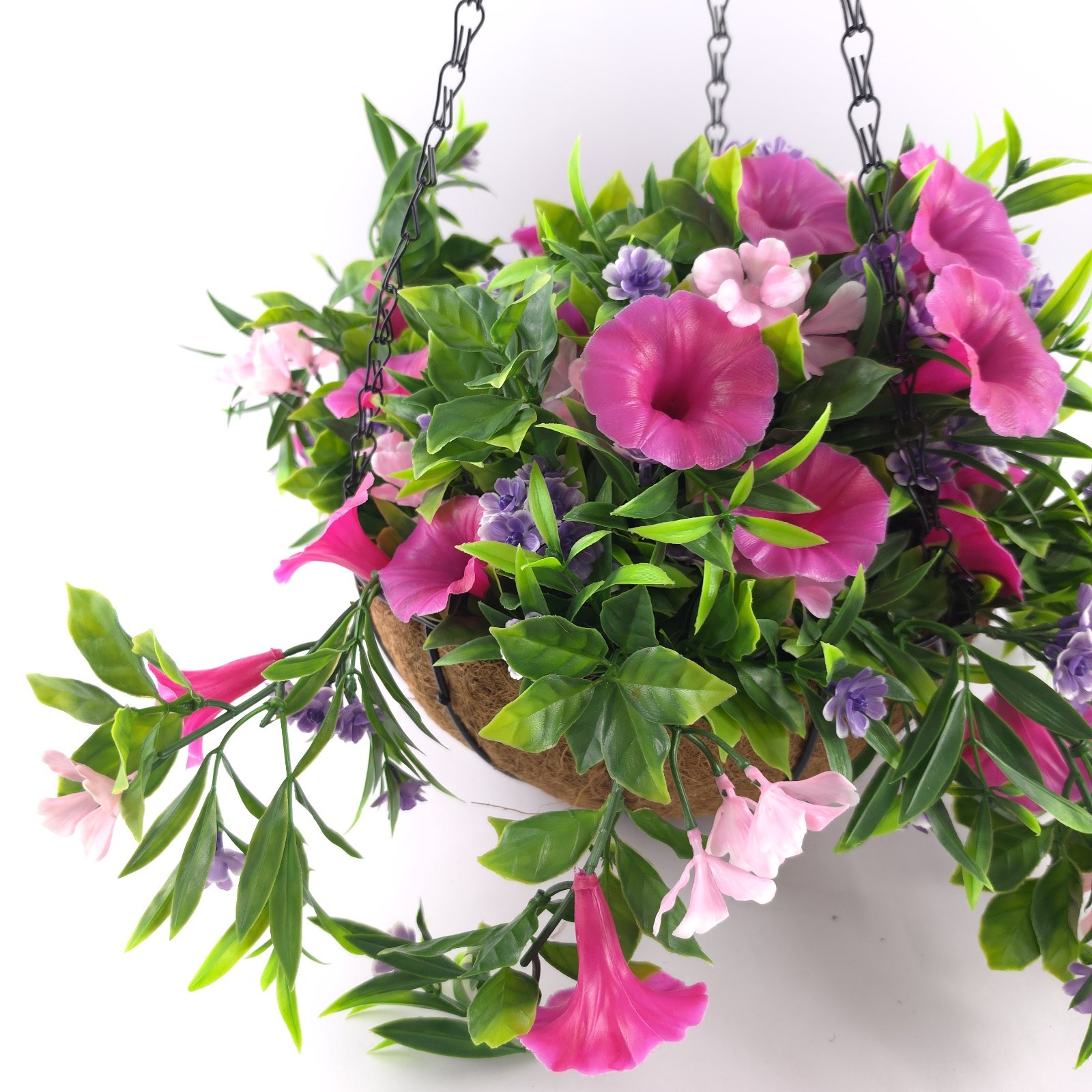 Wicker Park 18″ Cascading Multicolor Petunia and Wildflower Hanging Basket