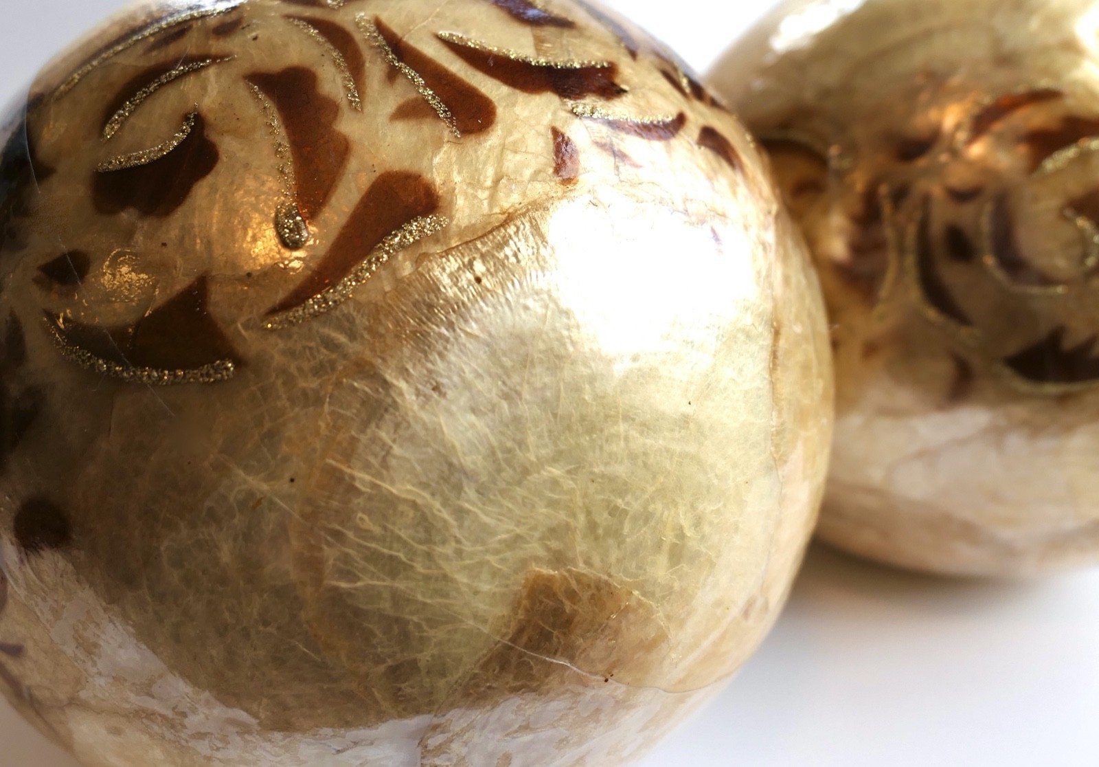 Unmarked Pier 1 Hammered Gold Ball Sphere Decorative Extra Large 3 Set