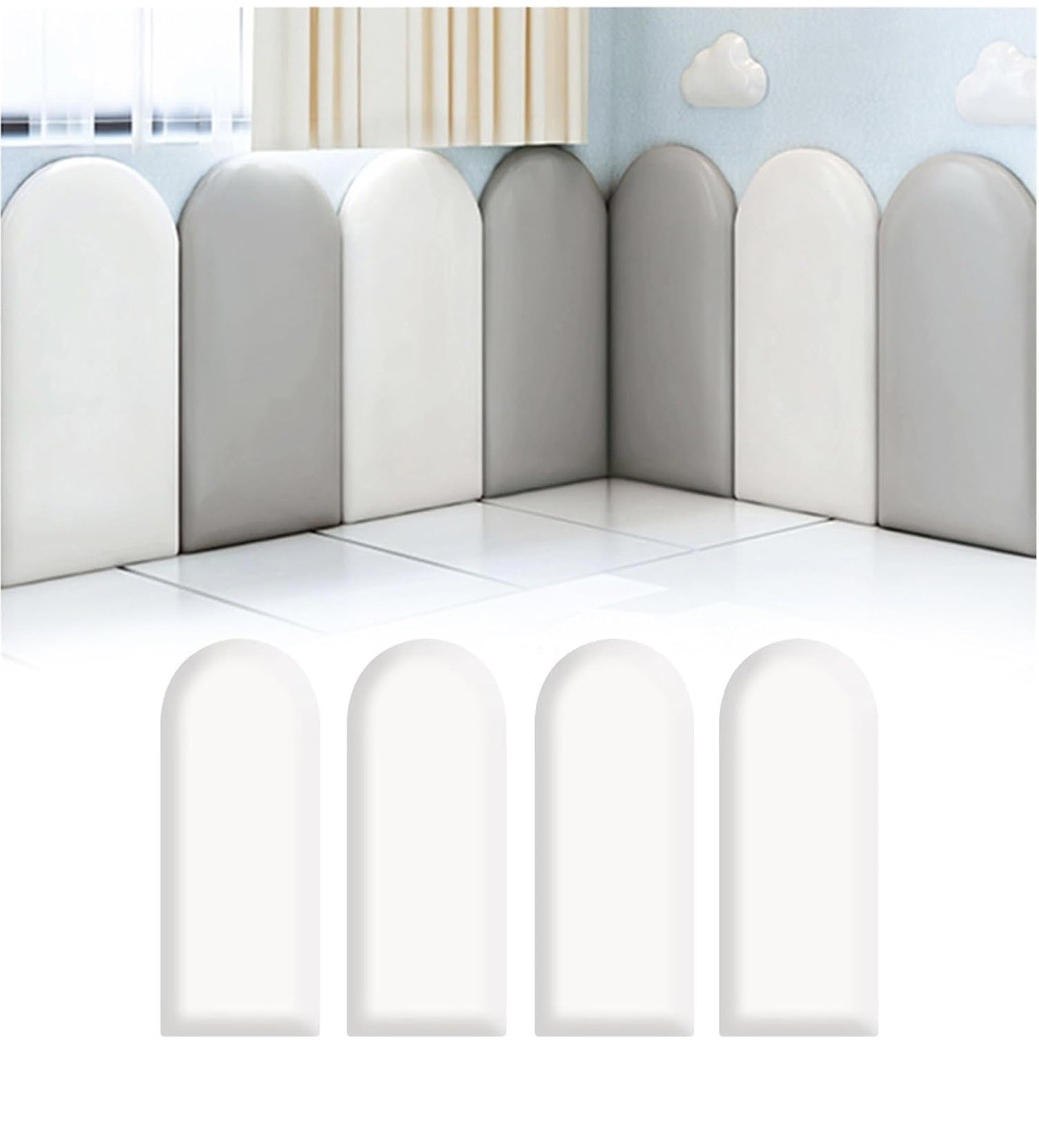 Kids Anti-Collision Wall Padding – Waterproof 3D PU Wall Stickers, Self Adhesive