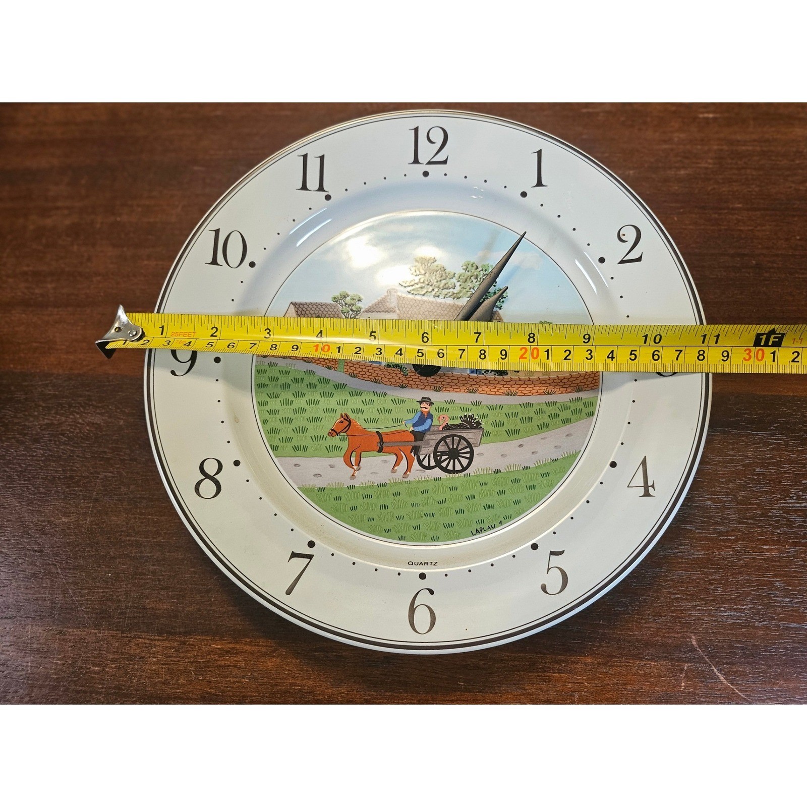 Villeroy & Boch Wall Clock 10.5in White Design Naif Folk Art Laplau Quartz