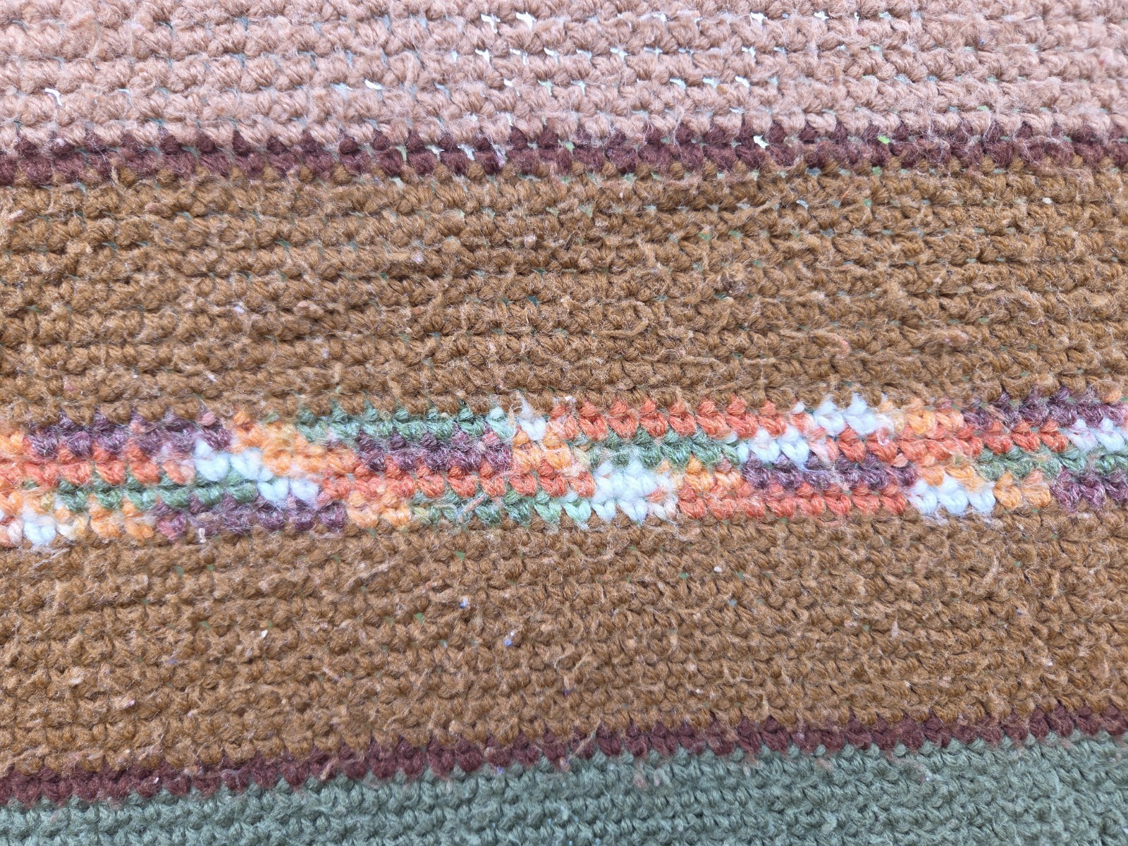 Hand Knitted Afghan Blanket Throw Vintage Crochet 65″ T x 54″ W Multi Color