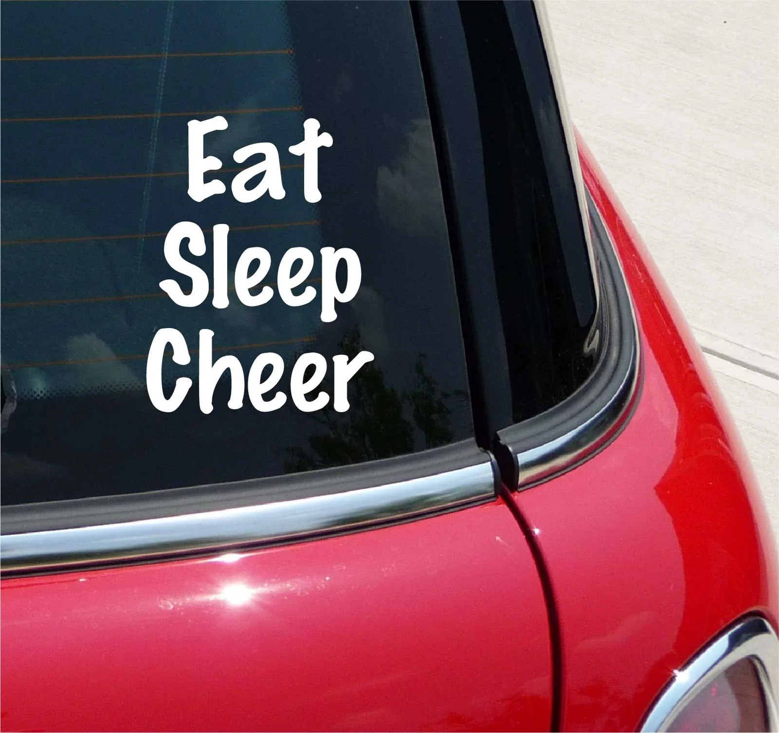 EAT SLEEP CHEER DECAL STICKER CHEERLEADER SCHOOL COLLEGE GIRL GAME CAR TRUCK