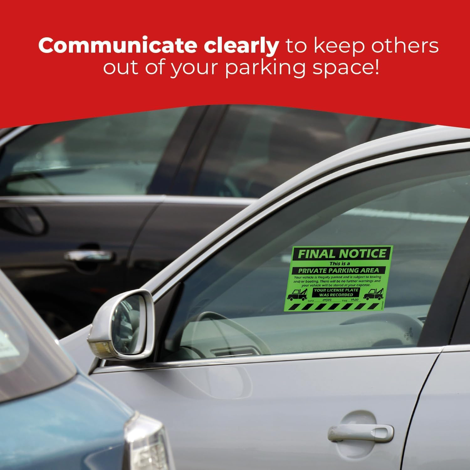 100 Parking Violation Stickers, 8X5 in – Super Sticky Final Notice Warning Labe