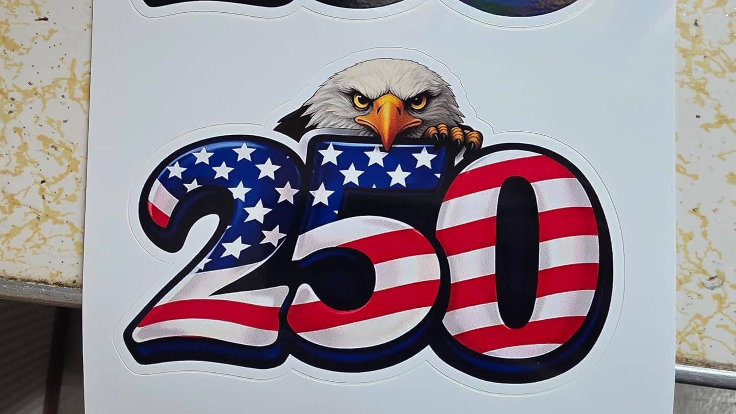 250 Anniversary Stickers, 3 Pcs Pack USA American Flag Sticker Decal Bald Eagle,