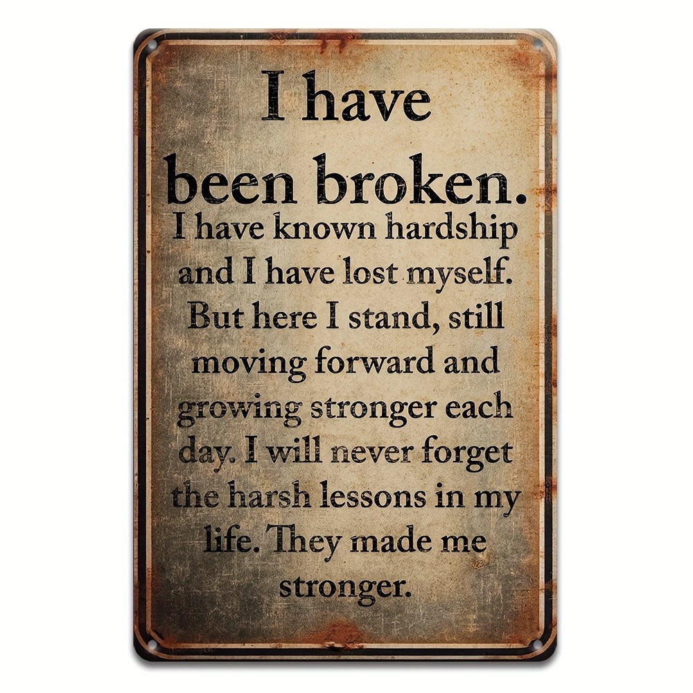Rustic Motivational Quote Wall Art Plaque Inspirational Home Decor Metal Sign