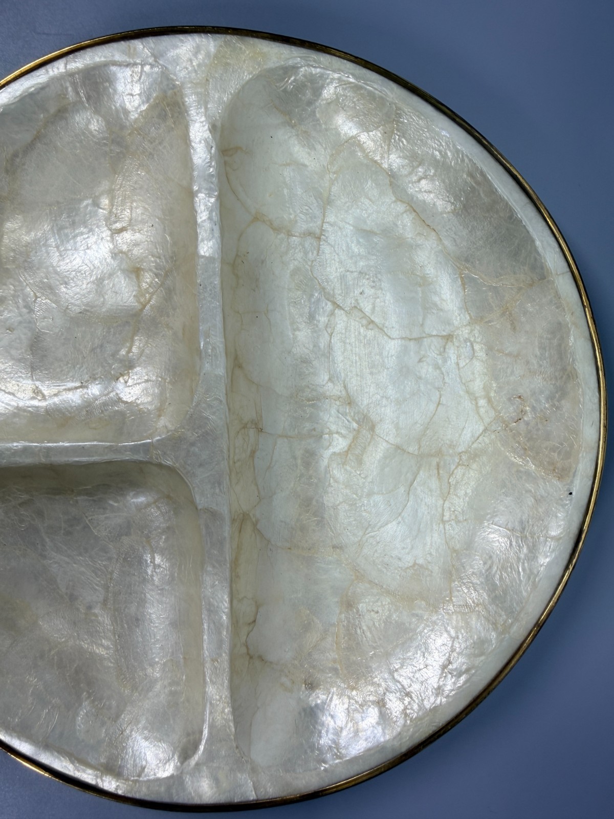 Vintage Capiz Shell Plate Philippines Mother of Pearl Decorative Dish 10″