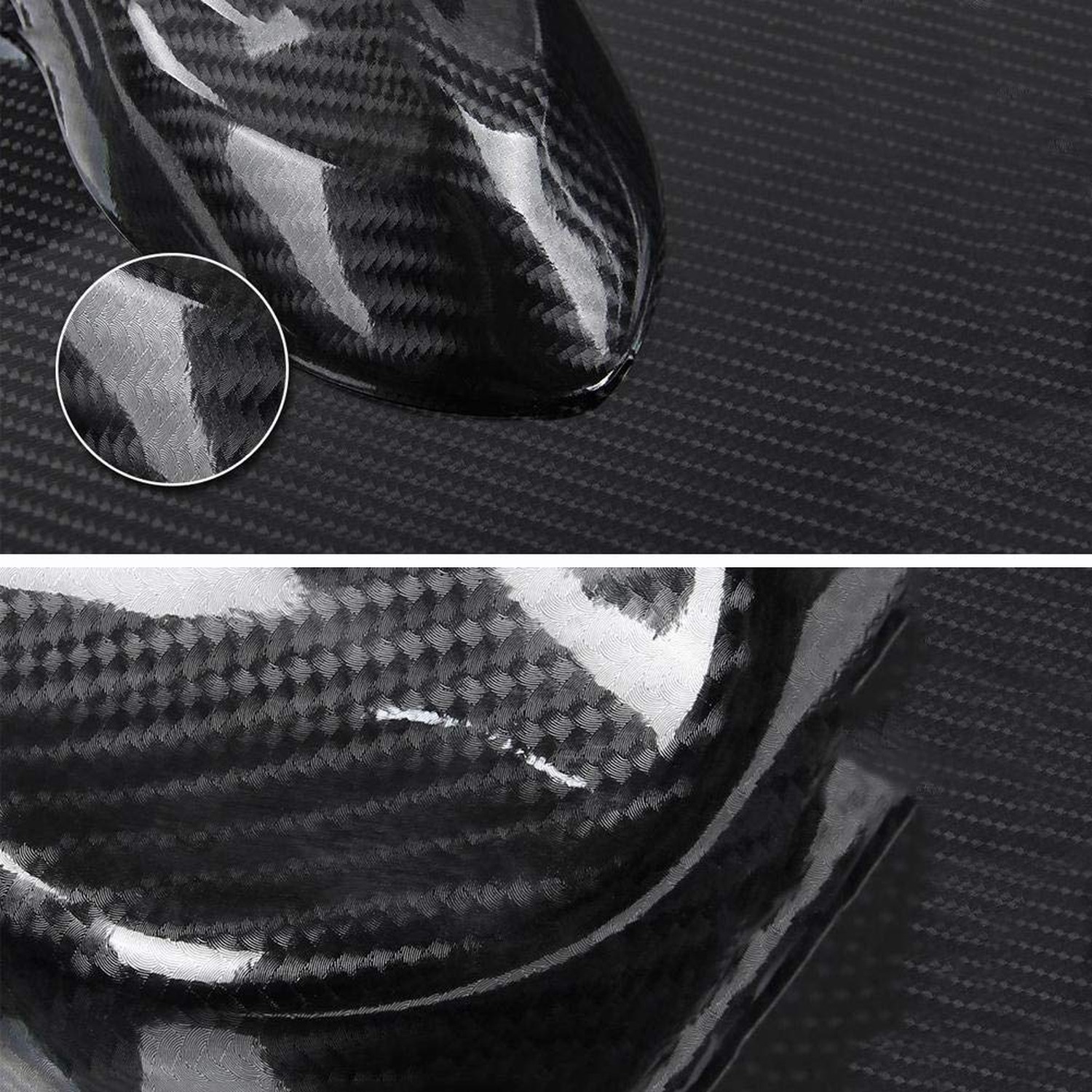 LZLRUN 7D Carbon Fiber High Gloss Vinyl Wrap Sticker with Air Realease Bubble…