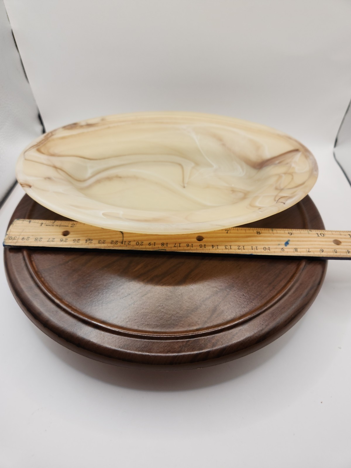NATURAL ALABASTER STONE OVAL 10 X 7. CREAM , DARK & LIGHT BROWN. PRE-OWNED UNM