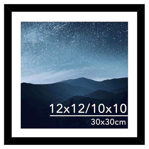 2×2 Picture Frame with Mat for 30 x 30cm Diamond Art Painting, Display 1 Black