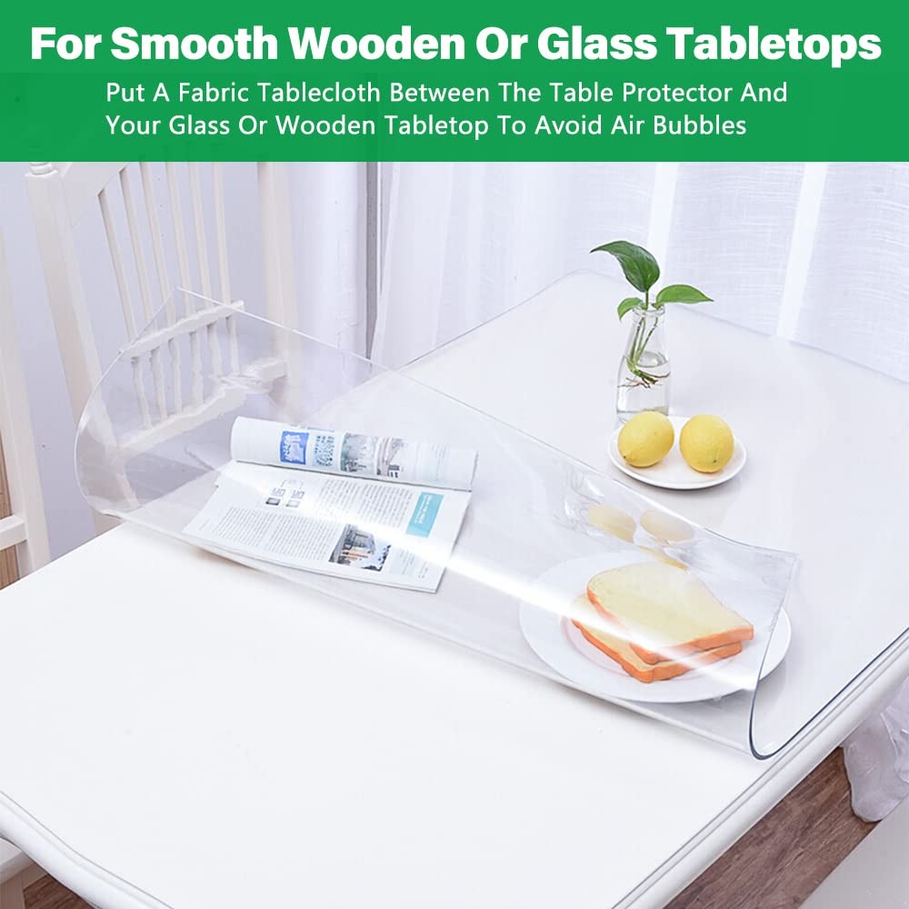 Linkgro 40X68 Inch 1.5Mm Thick Clear Pvc Table Cover Protector Dinner