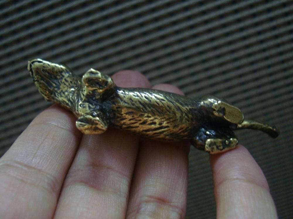 Solid Brass Weasel Figurine Antique Style Bronze Color Statue Farmhouse Decor