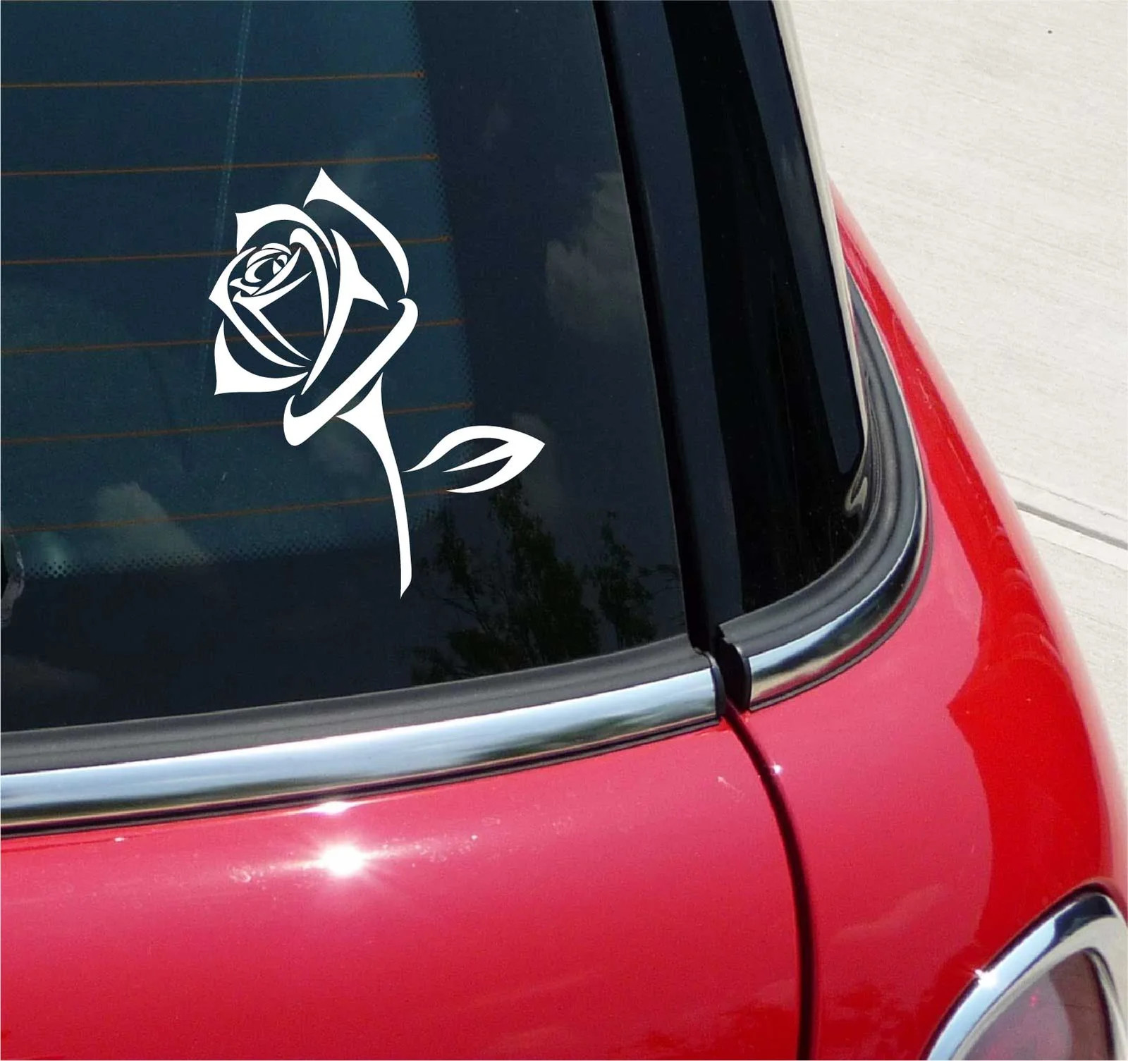 TRIBAL ROSE SINGLE FLOWER GRAPHIC DECAL STICKER ART CAR WALL DECOR