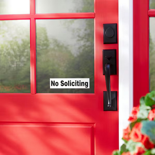 2 in. x 8 in. Plastic No Soliciting Sign