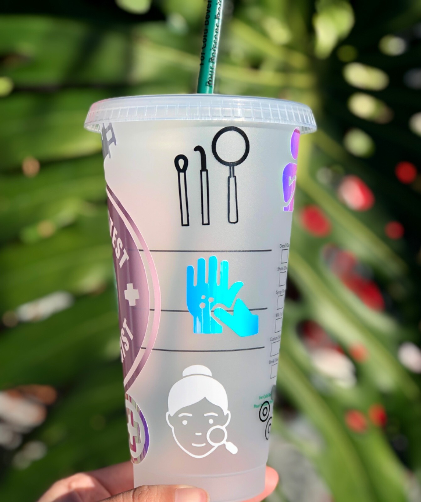 Dermatologist cup 24 oz. Starbucks cold cup | Custom Dermatologist tumbler