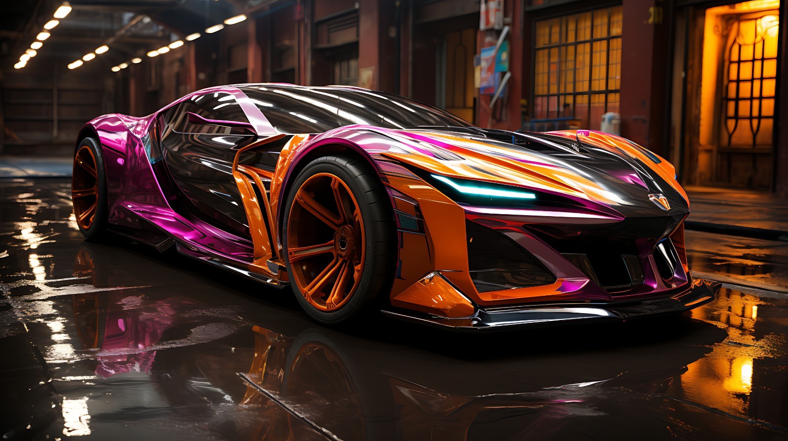 Futuristic Sports Car Poster A3 size 29.7x42cm Semi-Gloss poster only