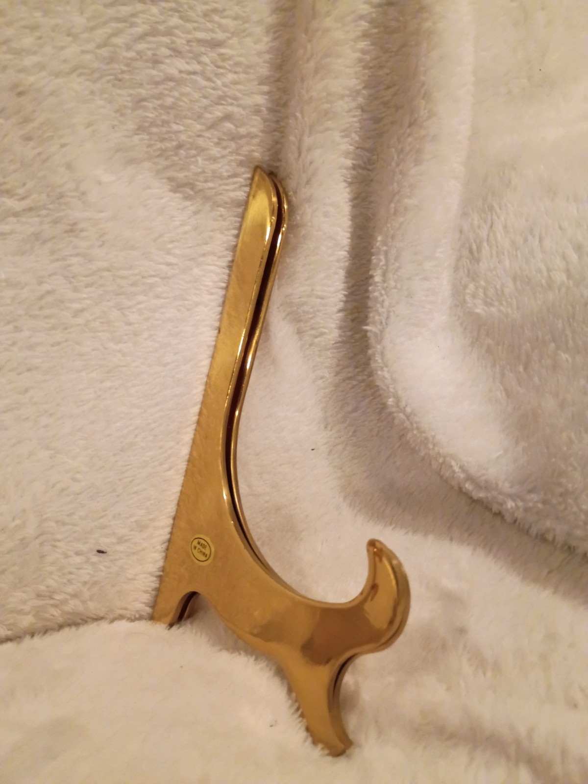 Vintage Solid Brass Easel Plate Stand Picture Holder – 6 .5 inches tall.