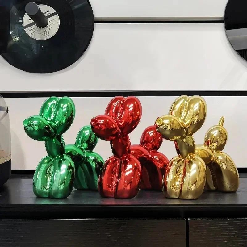 10cm 17cm Nordic Balloon Dog Sculpture Resin Animal Toy Statue Sculptures Figuri