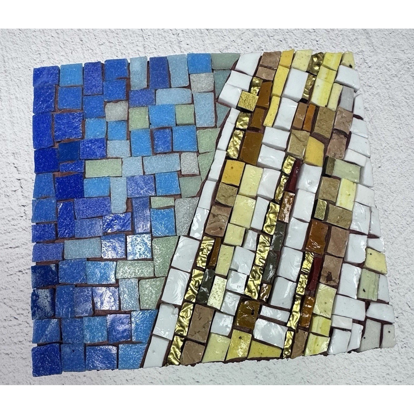 Artisan Mosaic Smalti Glass Tiles Colorful Abstract Andamento Wall Decor OOAK
