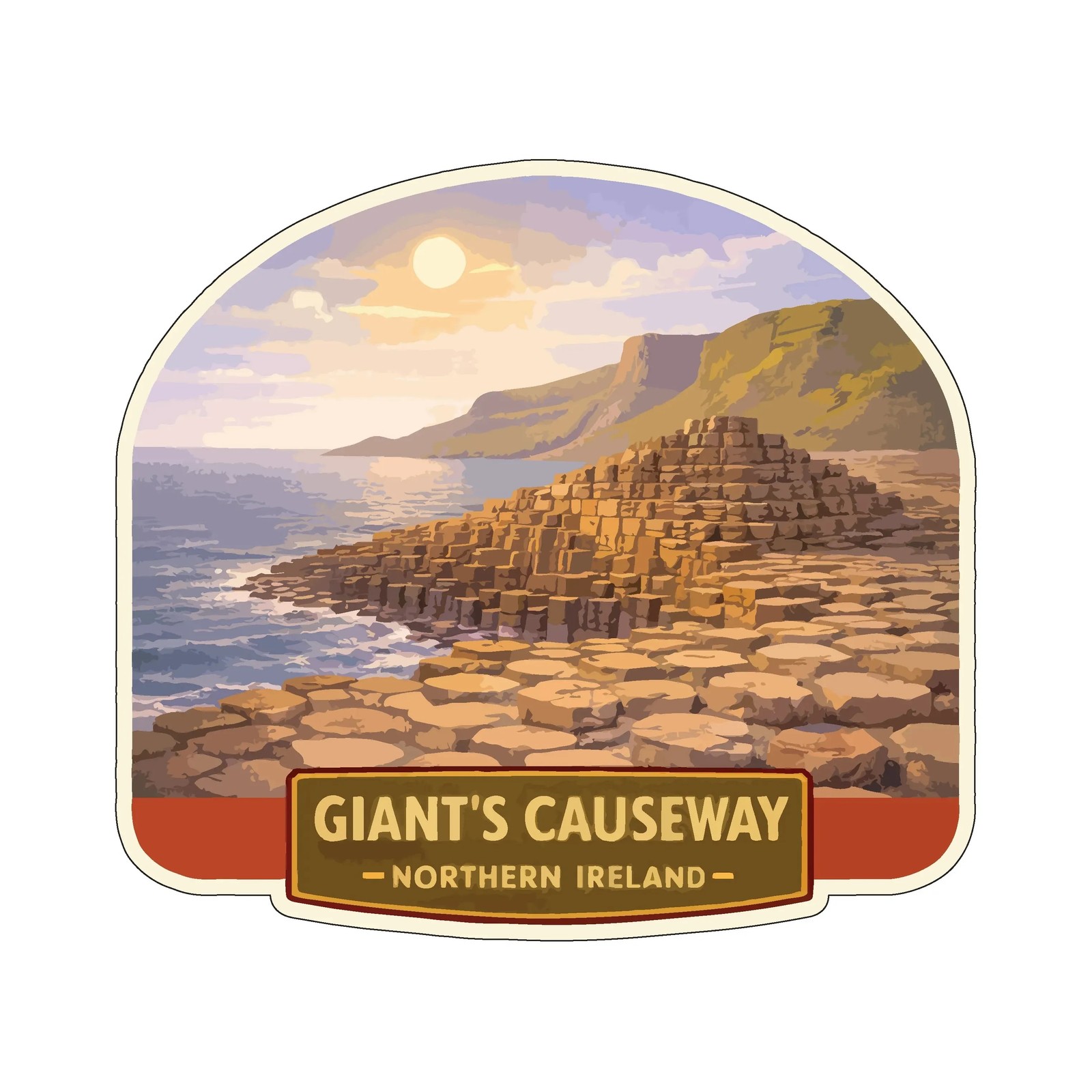 Giant’s Causeway Northern Ireland Sticker Decal Vinyl Die-Cut Heritage