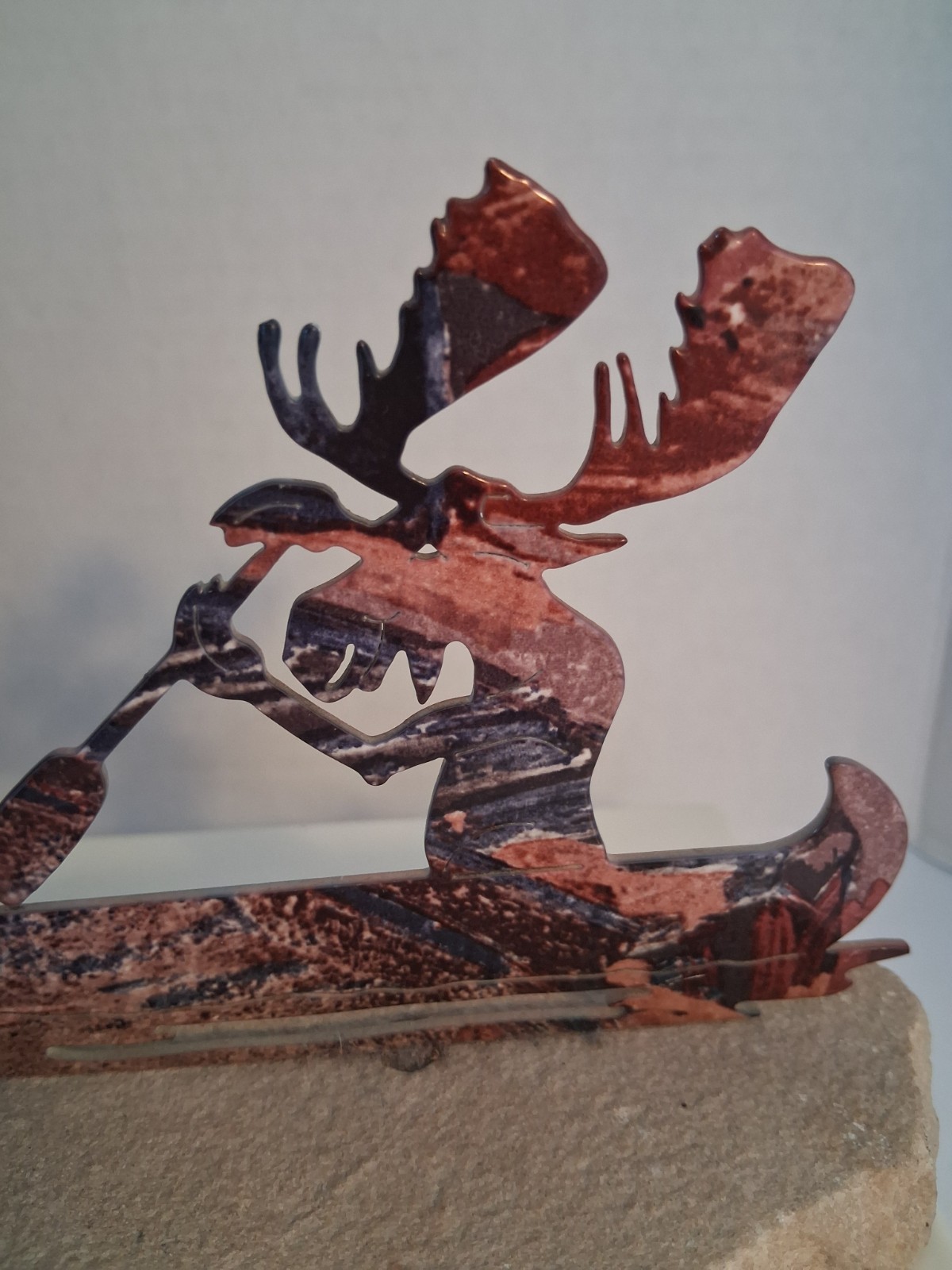 Rustic Moose Decorative Set; 3 Pcs! Figure; Sign & Small Metal Art Sculpture