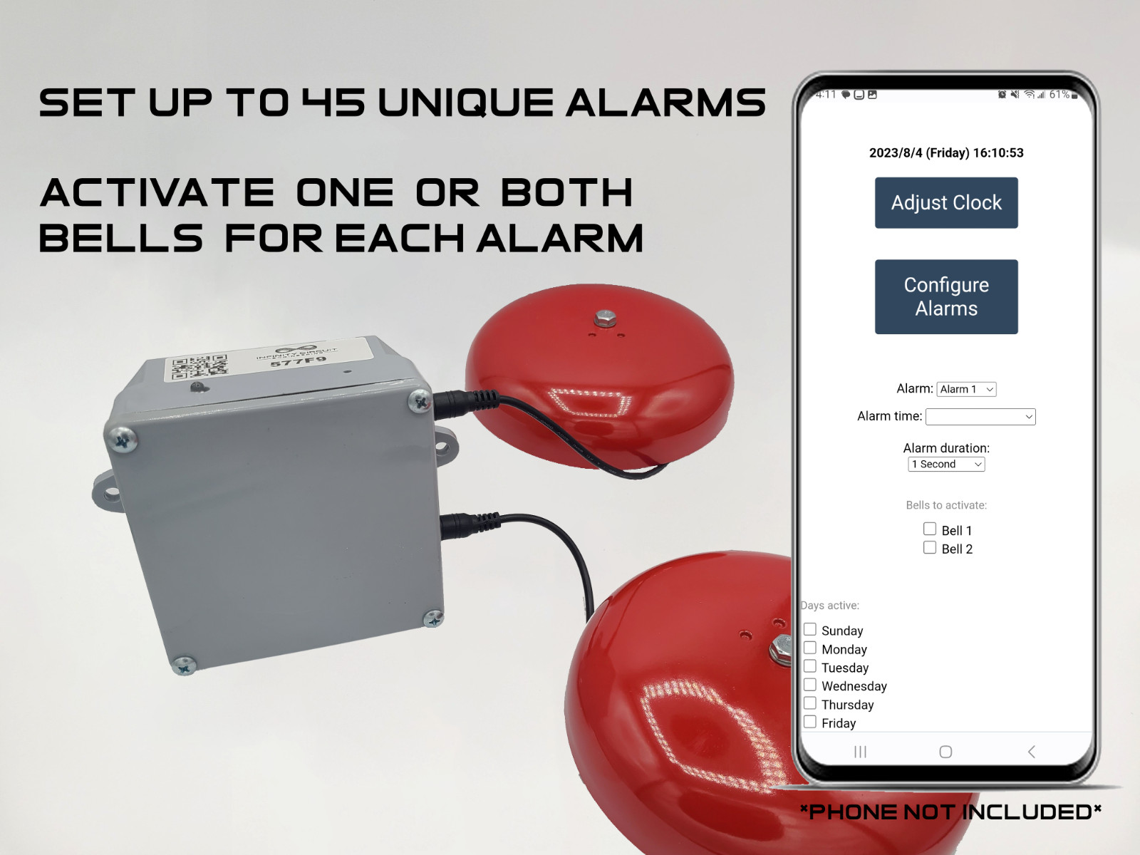 NEW – MARK-2B Factory break time alarm bell, notification system for warehouse
