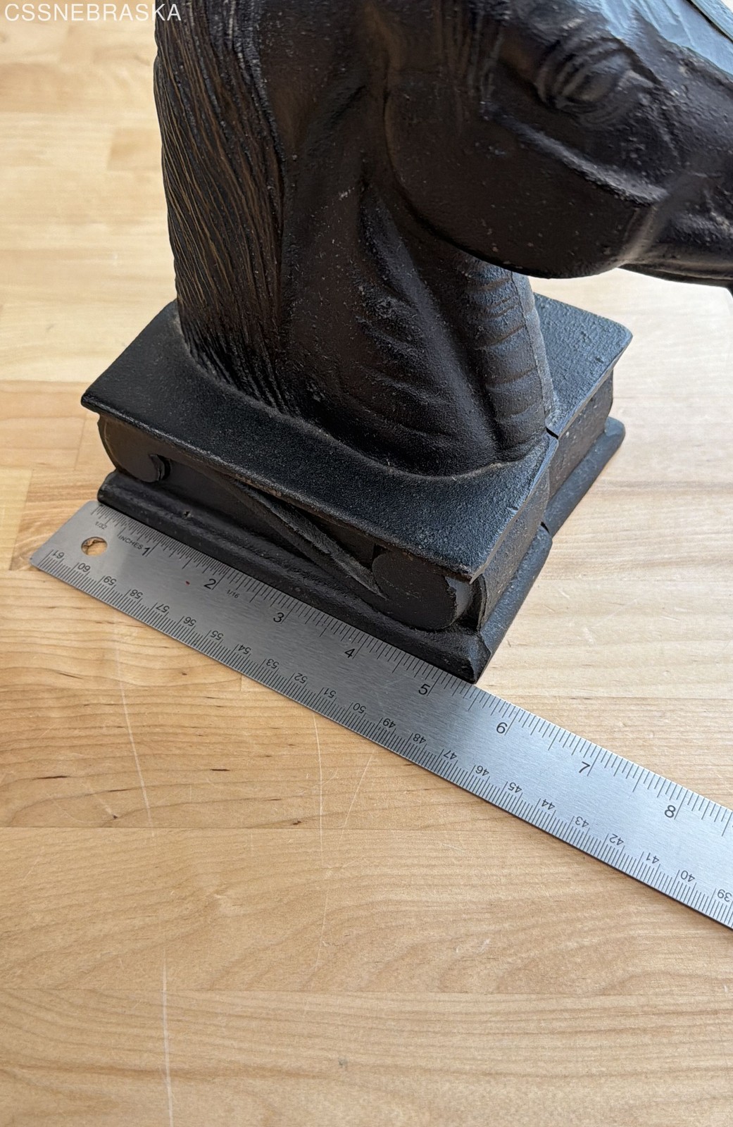 Vintage Cast Iron Horse Head Bookends Set of 2 Black Equestrian Decor Unmarked