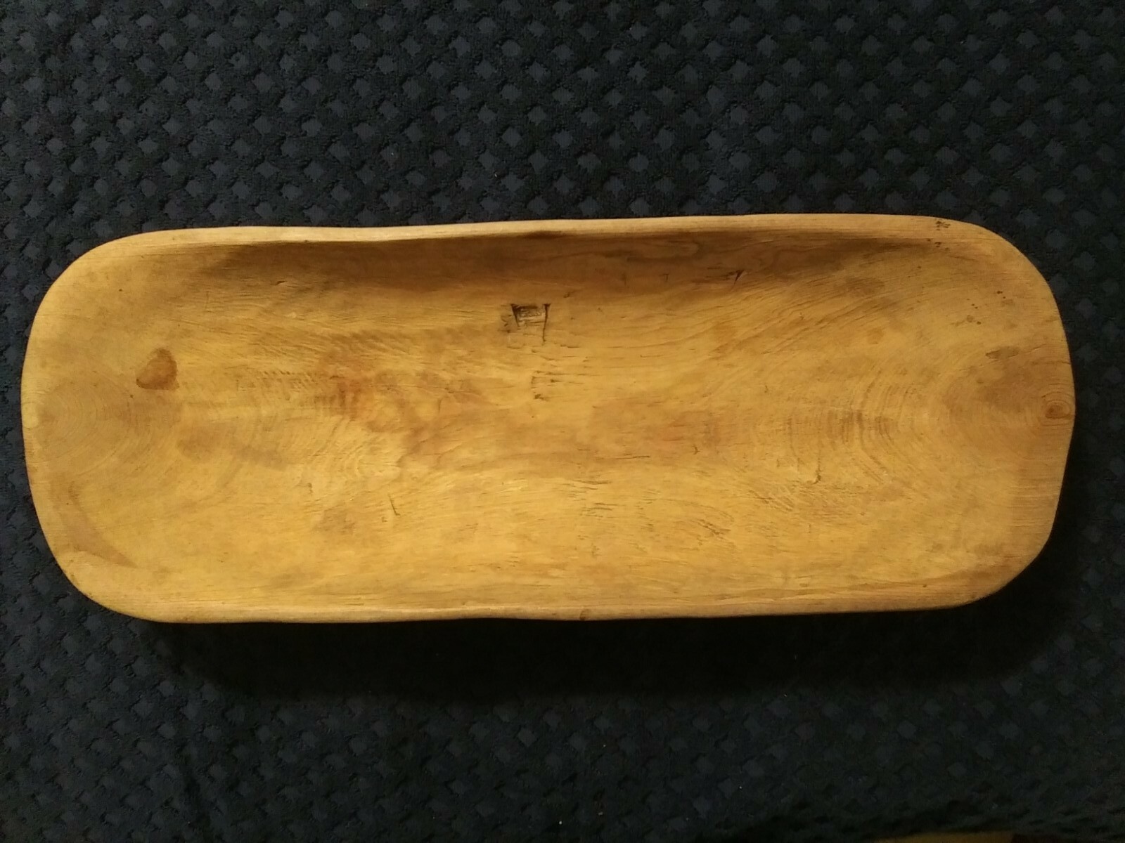 Decorative Rectangle elongated wooden dough bowl 21×7.75×3 in. trencher