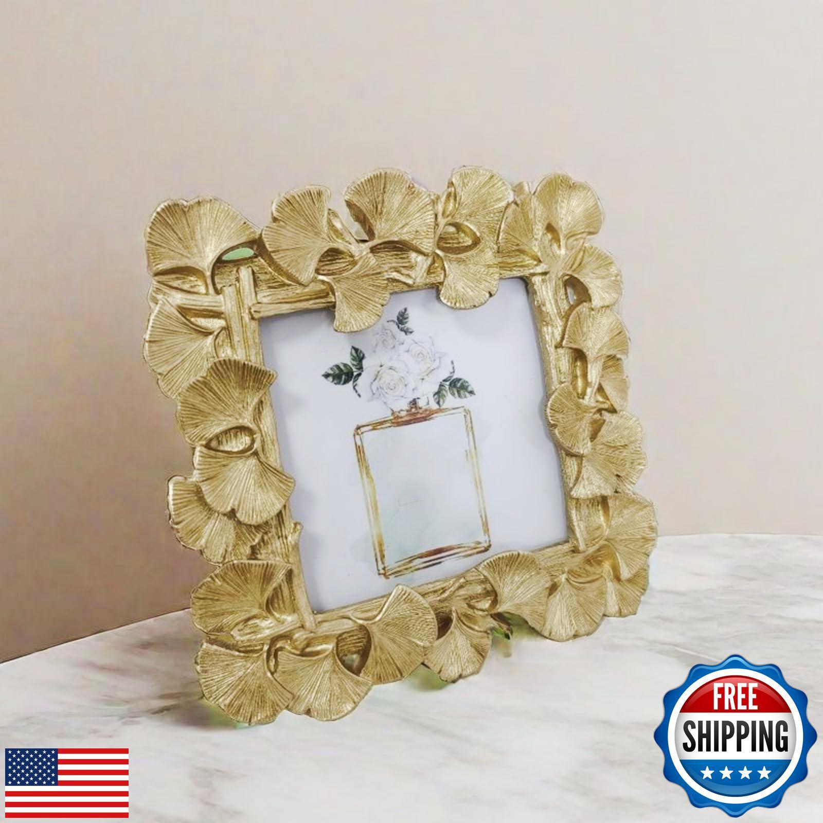 LONG XIN SERIES 1pcs 4×4 Inch Vintage Photo Frame Resin Picture Frame Ginkgo