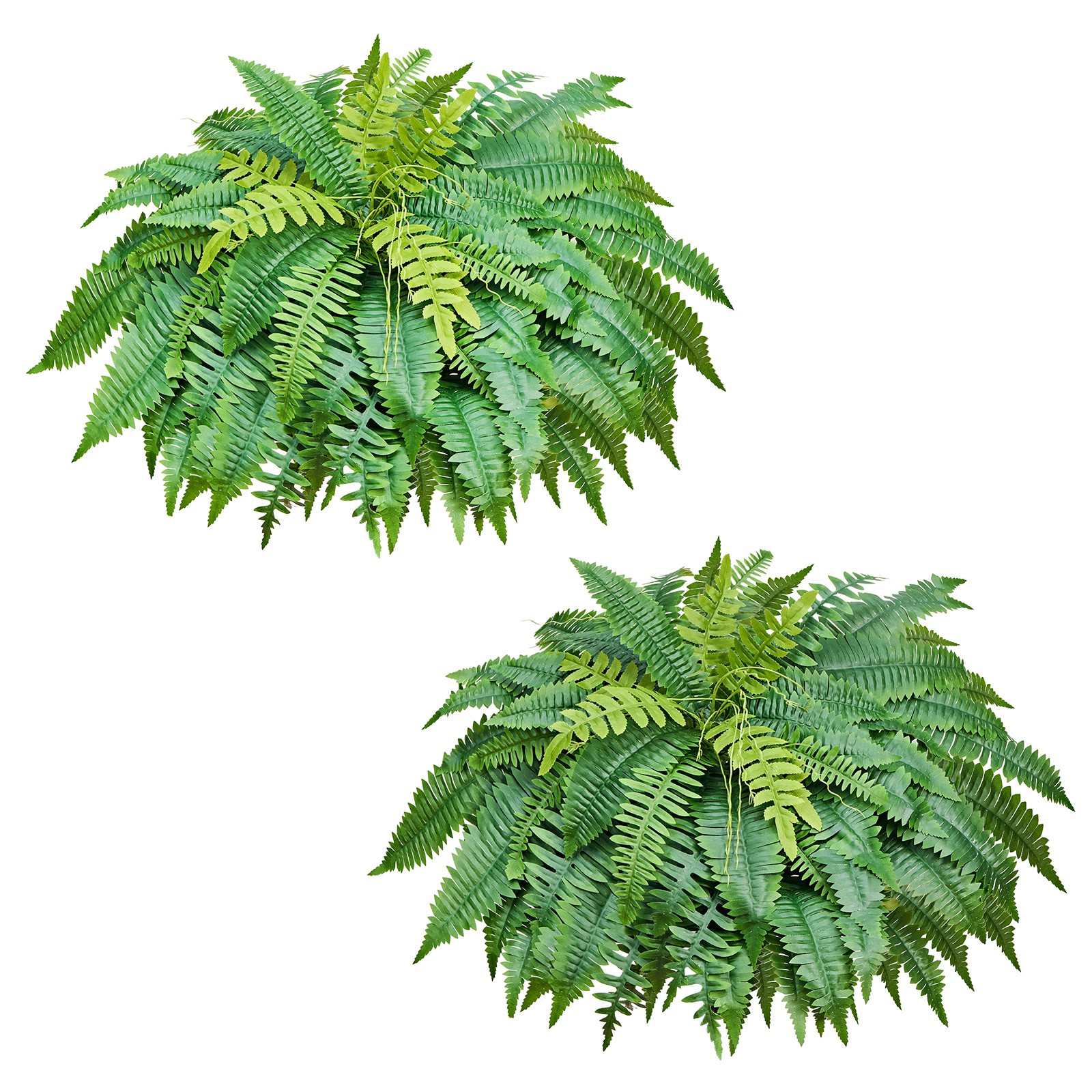 VEVOR 48″ Artificial Ferns Fake Boston Bush 67 Fronds for Outdoor Decor 2 Pack