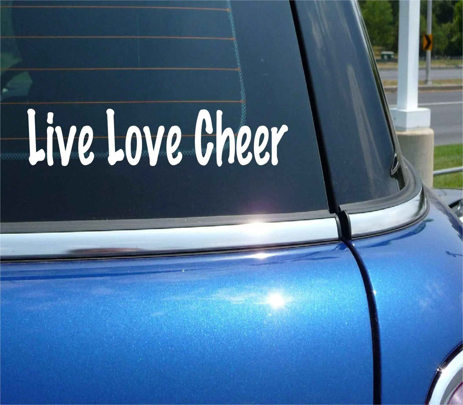 LIVE LOVE CHEER DECAL STICKER FUNNY CHEERLEADER CHEERLEADING TEAM CAR TRUCK