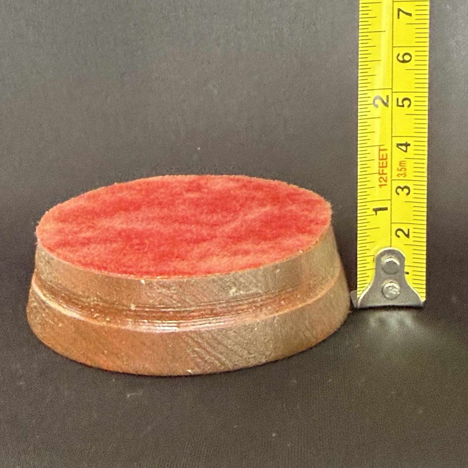 Vintage Miniature Glass Display Dome Cloche with Velvet Wood Pedestal Base 5″
