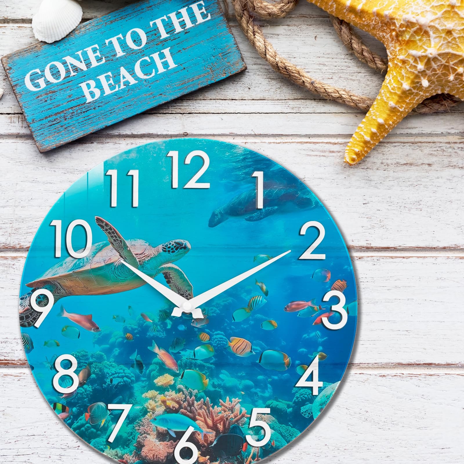 Outdoor Clock Waterproof – Nautical Ocean Decor Indoor Outdoor Wall Clocks for P