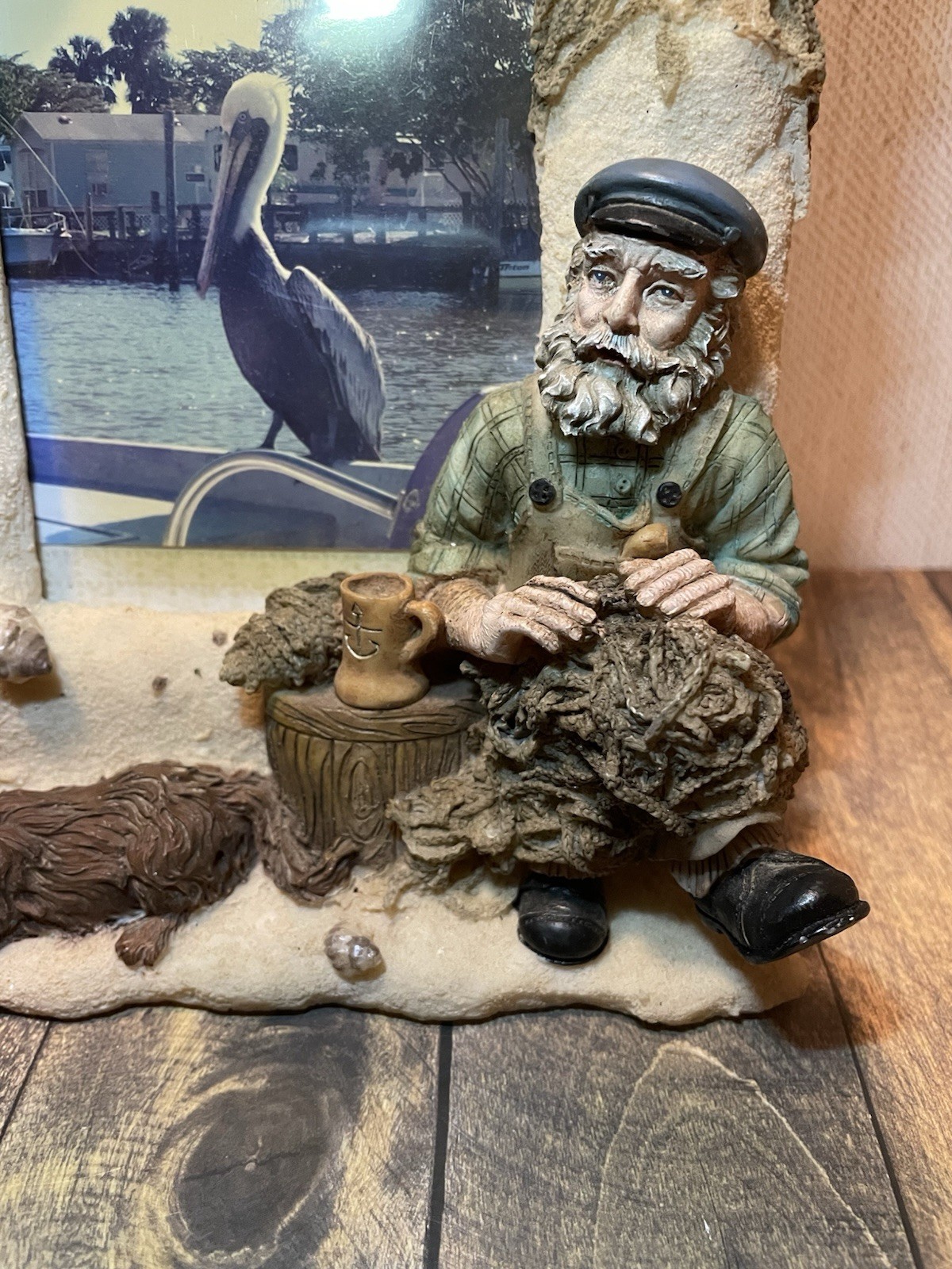 Vintage 1990s “ Old Salts “ Fisherman Nautical Beach 3D Resin Picture Frame
