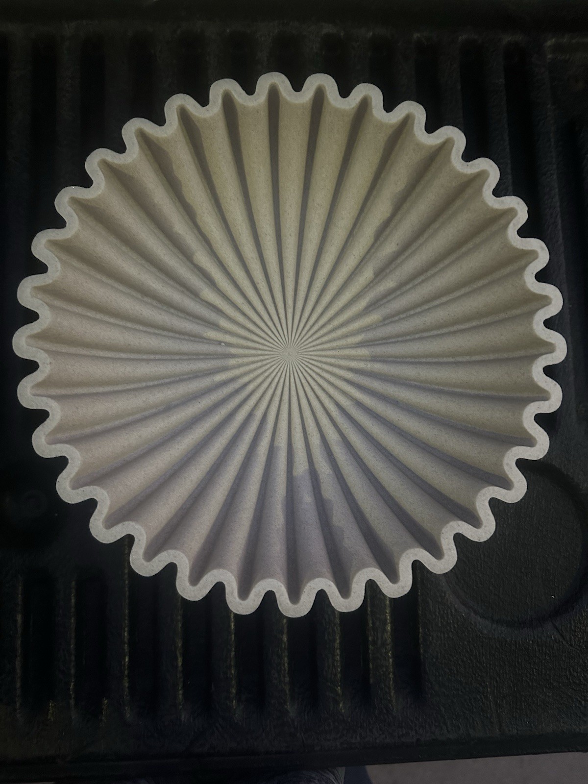 10″ Fluted Decorative Resin Bowl Neutral Sandstone Centerpiece Fruit Bowl Modern