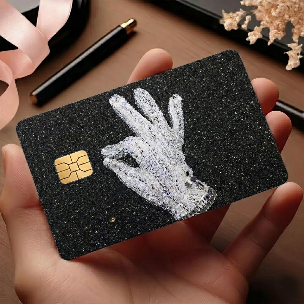 Michael Jackson Glitter Credit Card Skin King of Pop Tribute Vinyl Matte Sticker