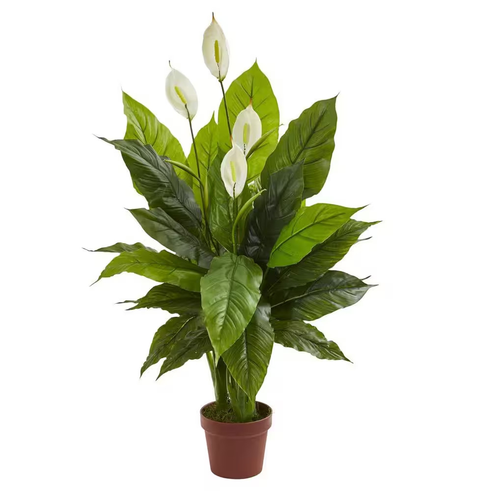 42 In. Spathiphyllum Artificial Silk Plants Green