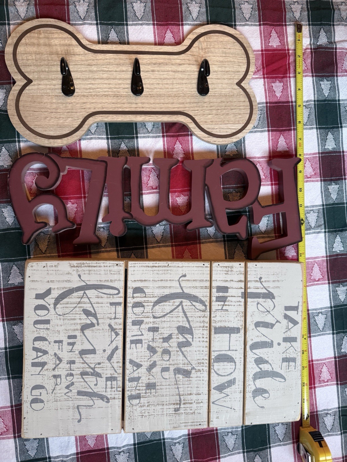 lot of signs Take Pride , Dog Bone Hook And Family Sign Lot See Pictures