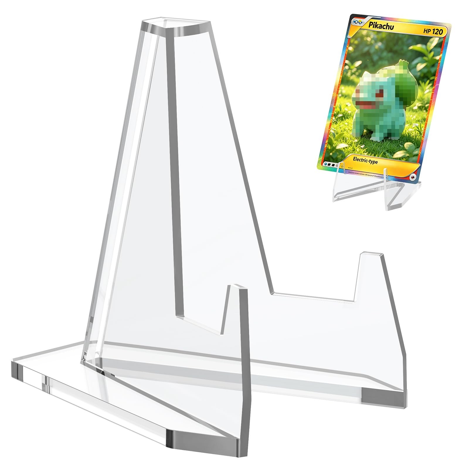 35 Pack Clear Acrylic Card Stand Mini Easel Trading Card Display Holders