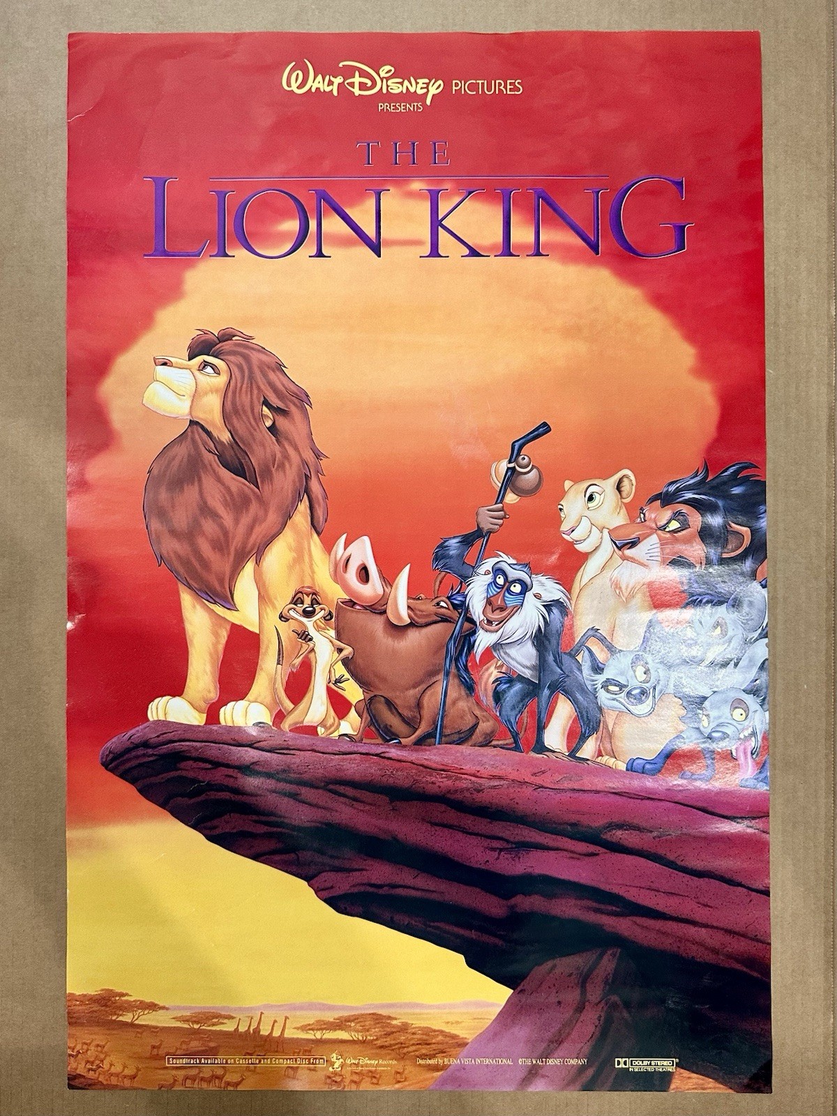 Walt Disney The Lion King Original Movie Poster 18×26 Simba Scar Disney