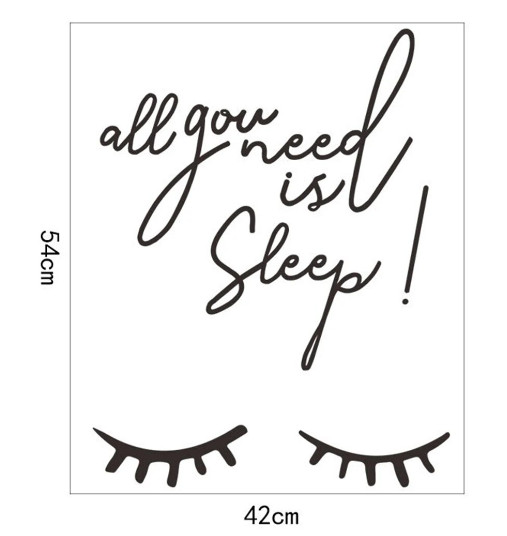 ‘All you need is Sleep’ Quotes Wall Stickers Home Decor Living Room Bedroom
