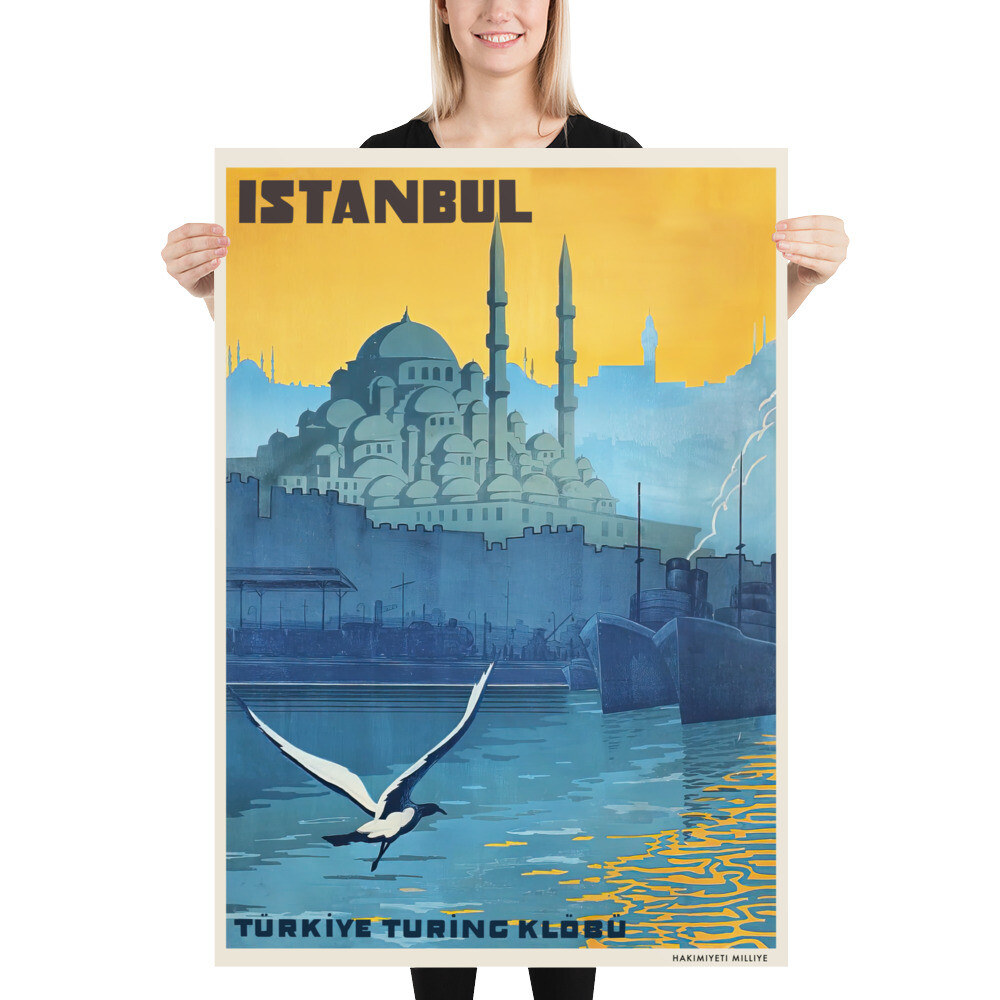 Istanbul, Turkey, 1928 (Türkiye Turing Klöbü) — retro vintage travel poster