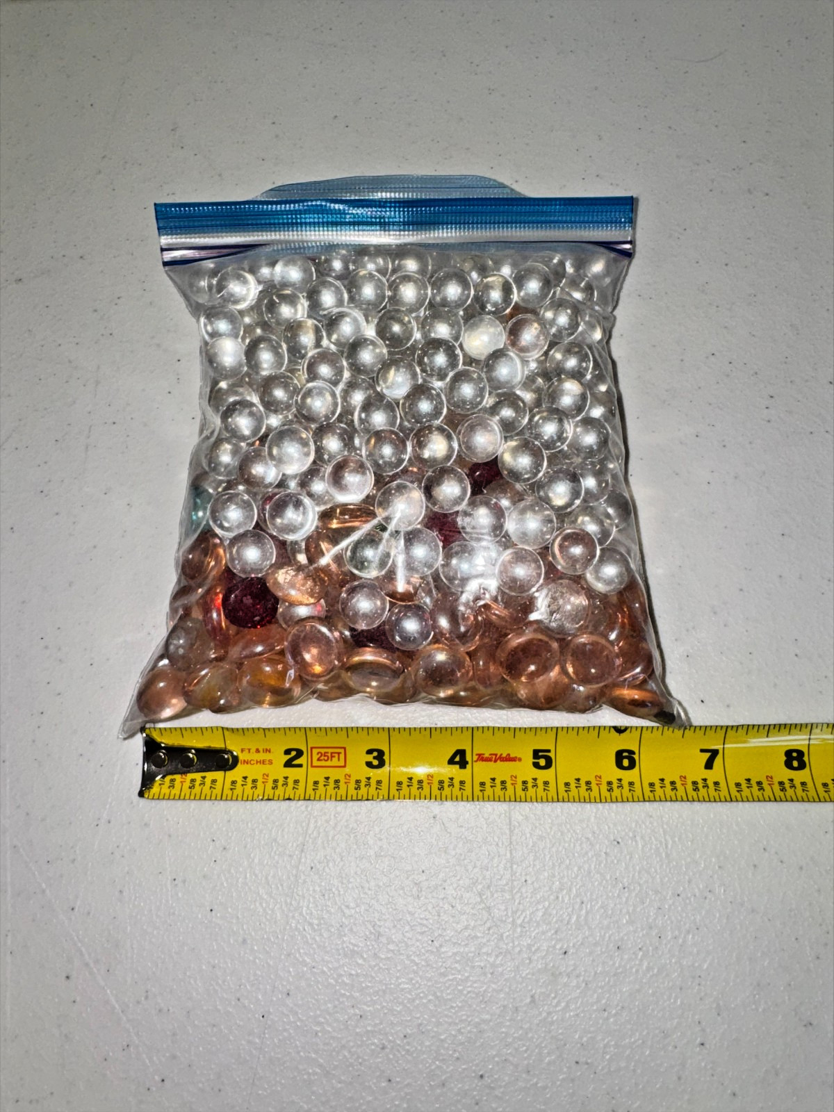 Glass Vase Filler Flat Marbles Clear Amber Mixed Gems 3 Lb 7.7 Oz