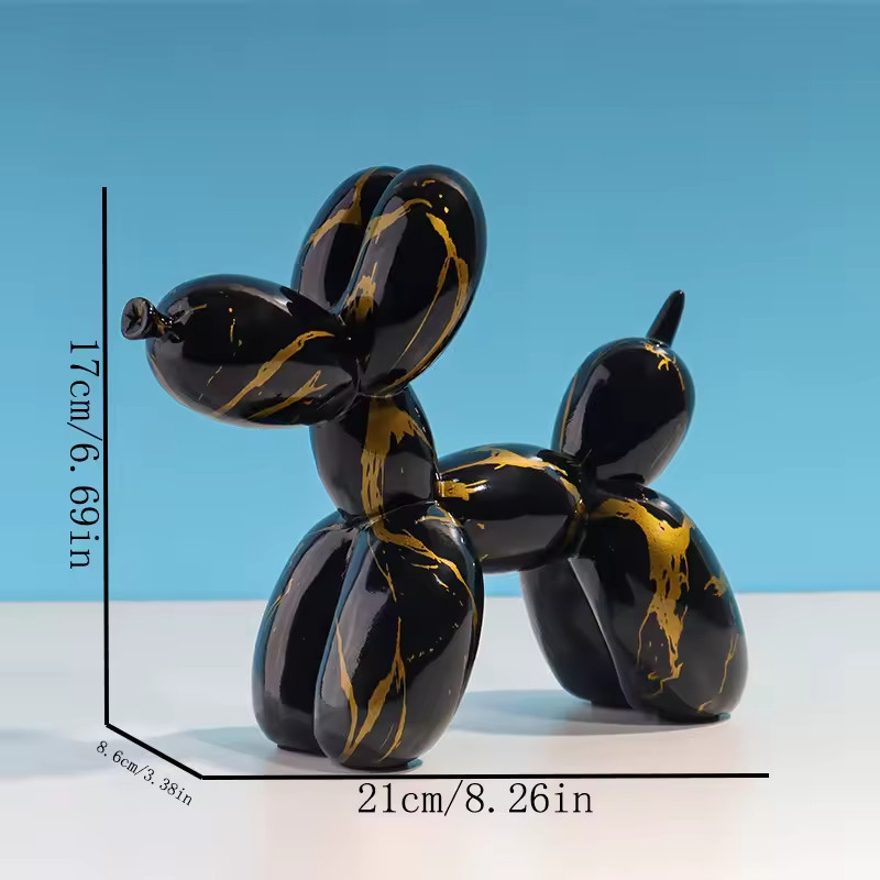 Graffiti Balloon Dog Statue – Modern Pop Art Sculpture, Unique Hydro-Dip