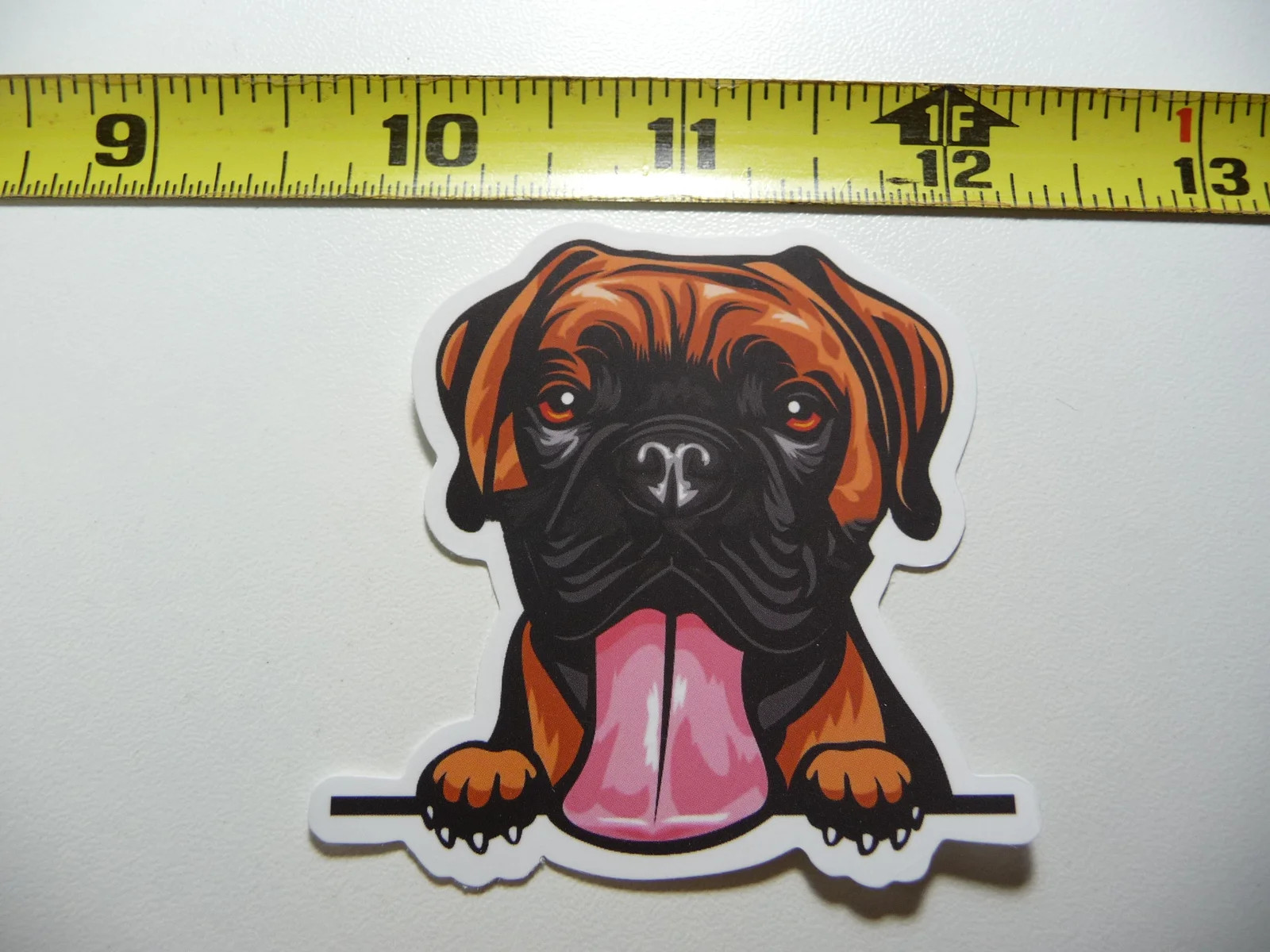 BOXER EDGE TABLE HUGE TONGUE SMALL STICKER DECAL DOG PET BEST FRIEND