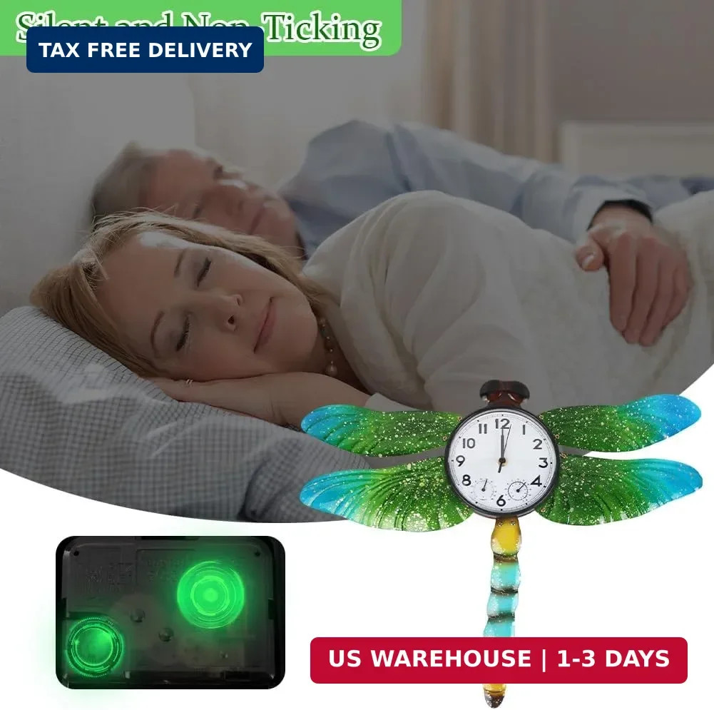 Unique Outdoor Clock Silent None-Ticking, Outdoor Wall Clock with Thermometer &