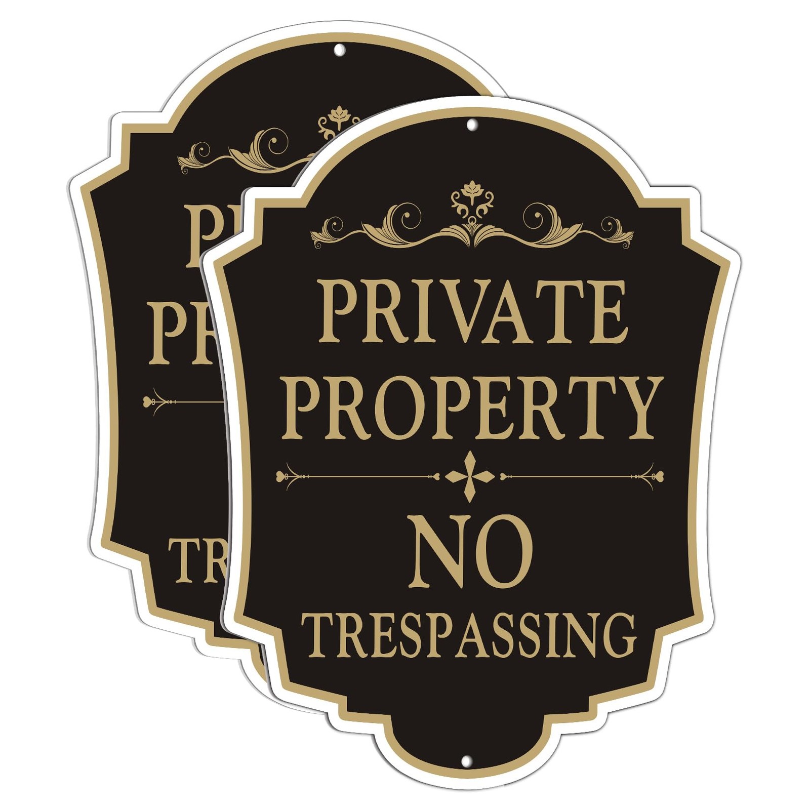 2 Pack Private Property No Trespassing Sign, 12×10 Inch Aluminum Metal Sign, …